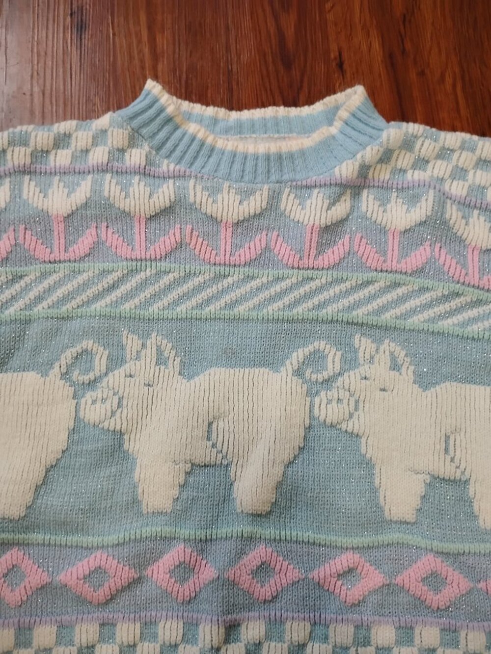 Vintage Rose Tulips Pattern Crewneck Sweater Cottage Core